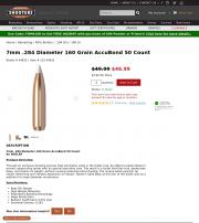 Nosler 7mm 284 Diameter 160 Grain AccuBond 50